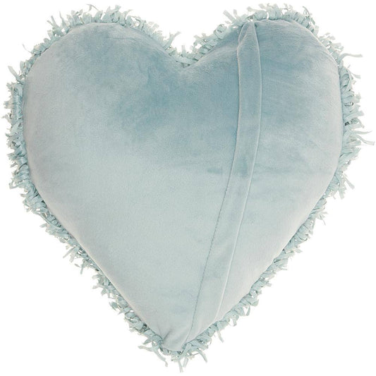 Shaggy Heart Celadon Shag 18 In. X 18 In. Throw Pillow