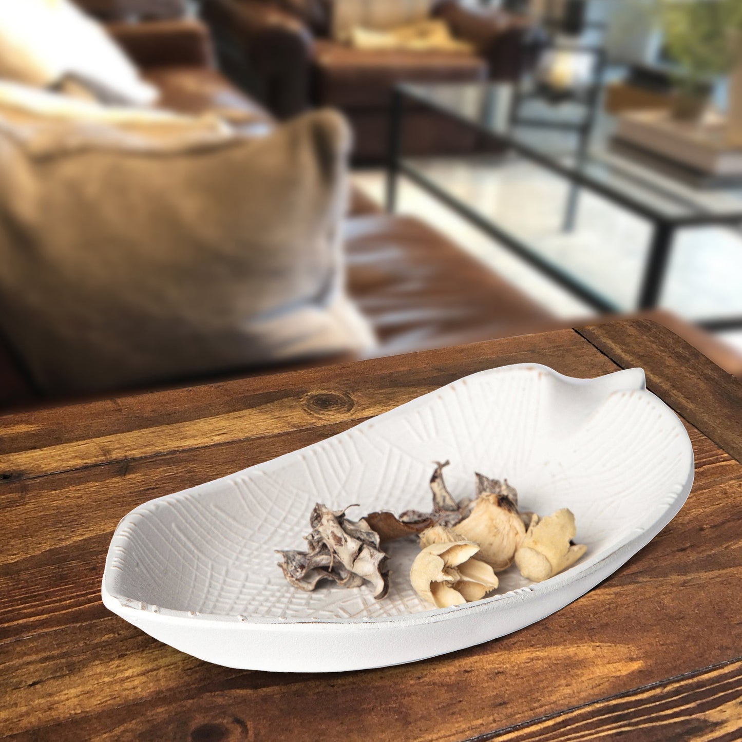Wood Leaf Shaped Decorative Serving Plate