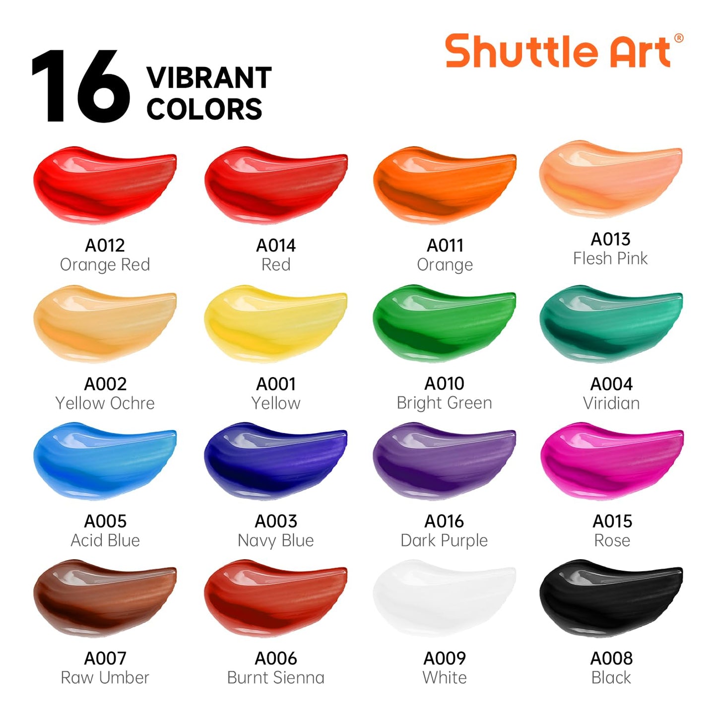 Shuttle Art Acrylic Paint Set 16 Pieces