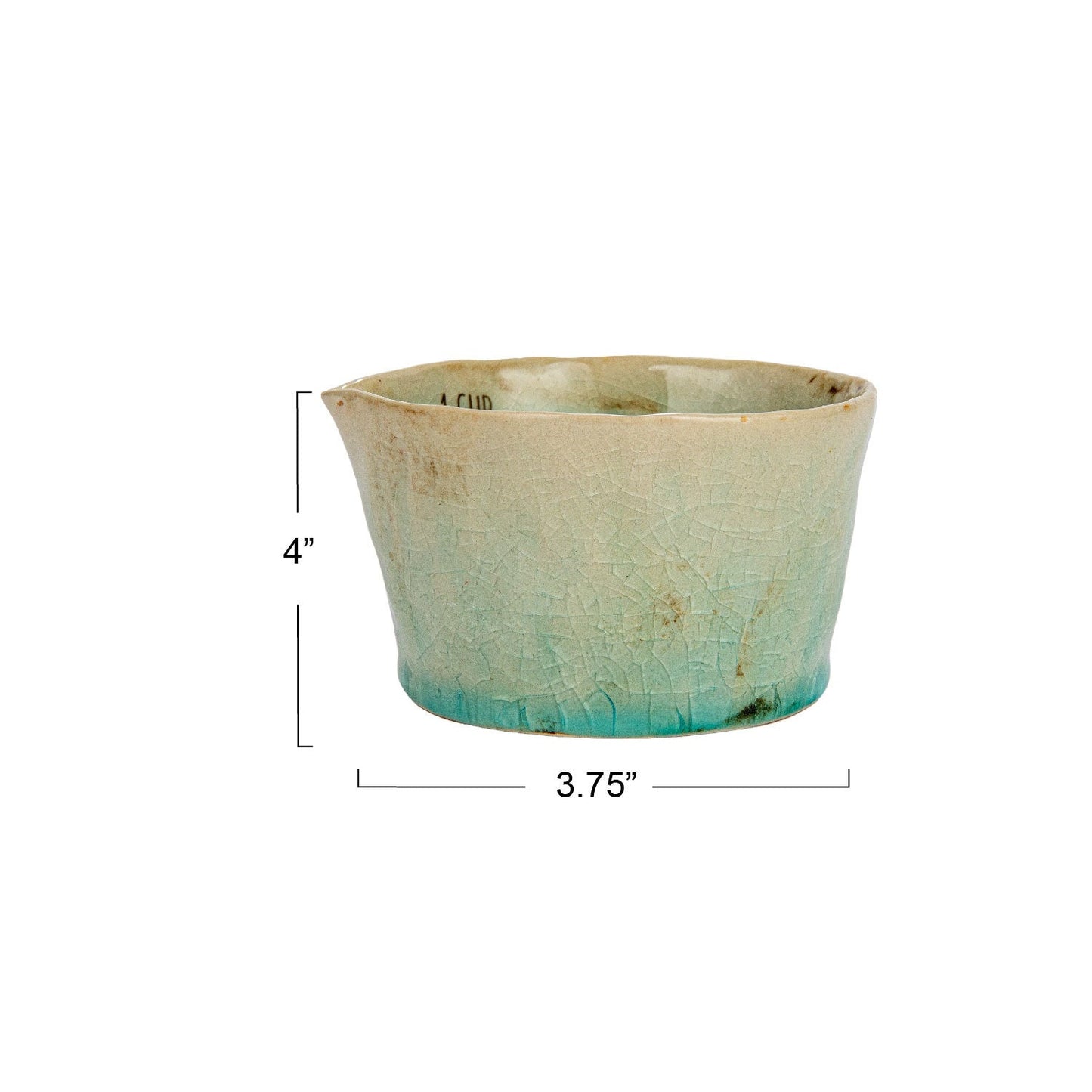 Teal Crackle Glaze Ceramic Measuring Cups