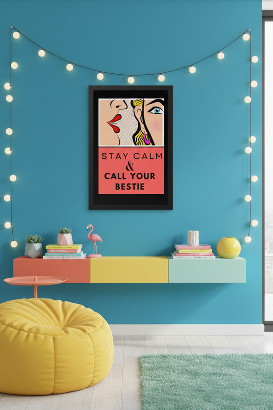 Call Your Bestie Framed Poster Scene