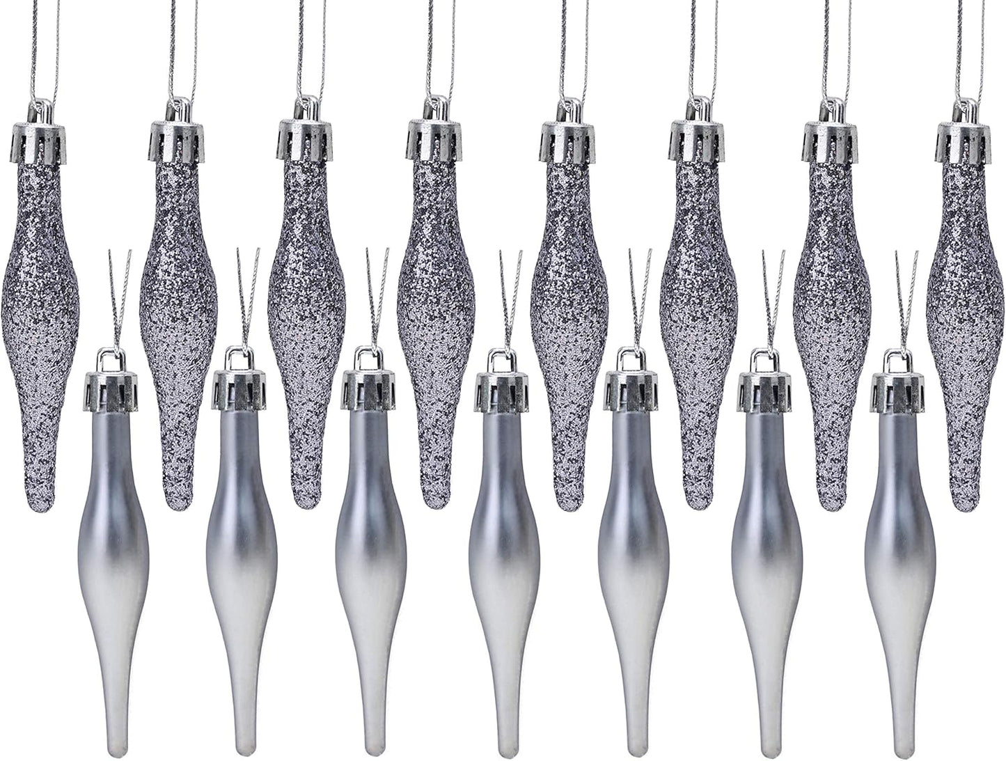 Christmas Concepts® Pack of 15-8.5Cm Droplet Baubles - Matte & Glitter Design - Christmas Ornaments (Rioja Red)