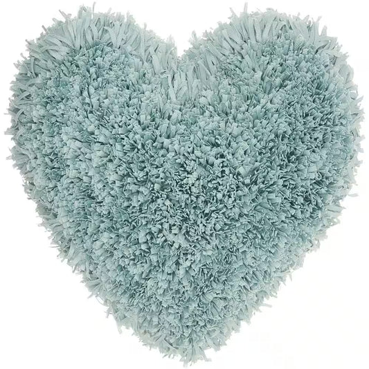 Shaggy Heart Celadon Shag 18 In. X 18 In. Throw Pillow