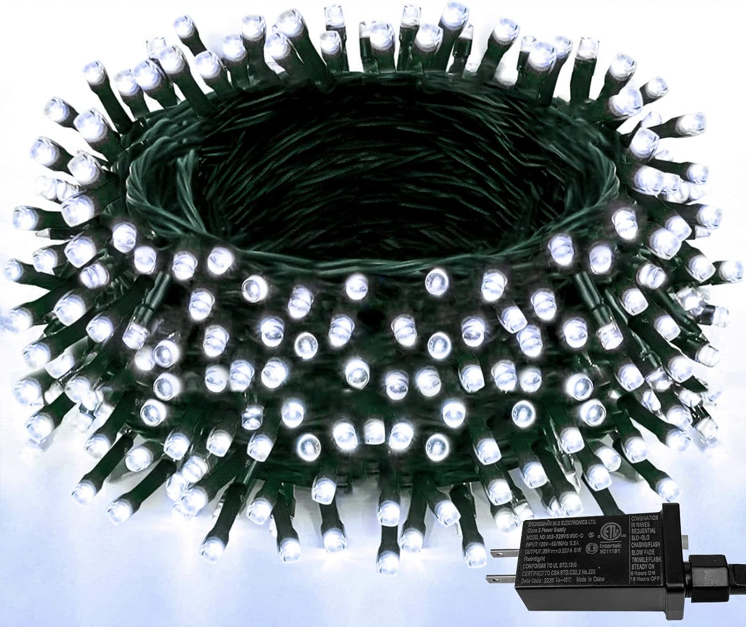 Upgraded 75.8 FT 200 LED Christmas String Lights Outdoor/Indoor, Timer & Memory Function & 8 Modes, Extendable Green Wire Waterproof Fairy String Lights for Xmas Tree Holiday Party Garden (Warm White)