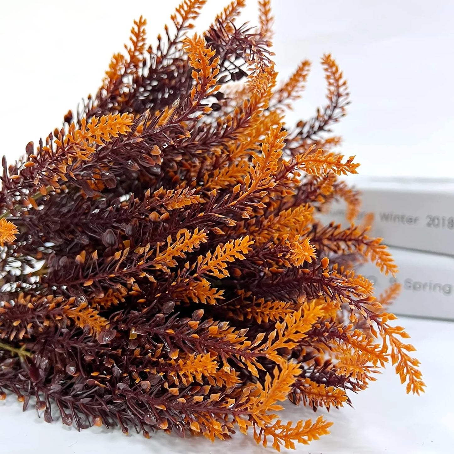 10 Bundles Artificial Fall Flowers Outdoor Fall Decor Artificial Lavender Flowers UV Resistant Fake Fall Plants Faux Fall Flowers Autumn Thanksgiving Decorations Home Indoor Garden(Brown)