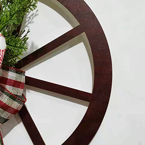 Christmas Wagon Wheel Wreath