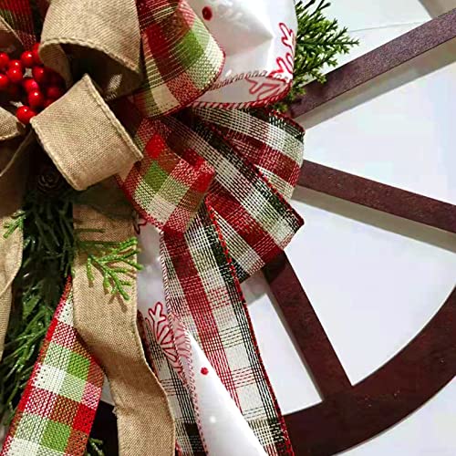 Christmas Wagon Wheel Wreath