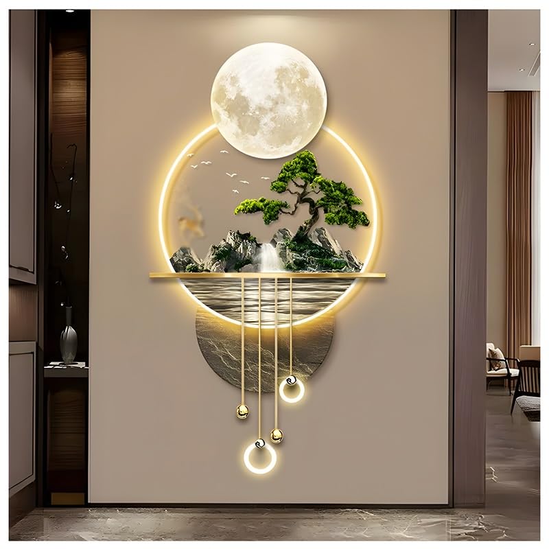 Creative Landscape Wall Hanging Mural with LED Light