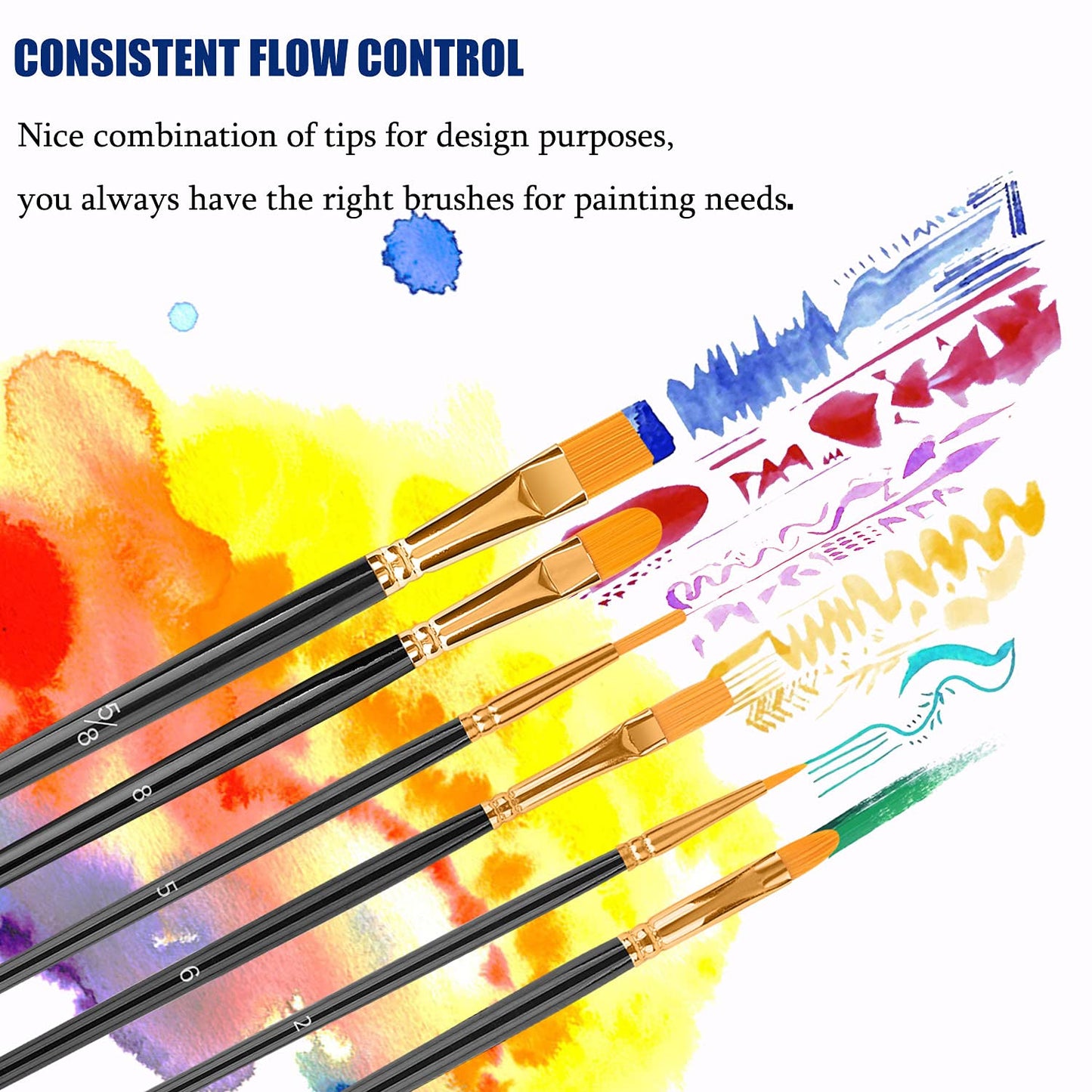 Paint Brushes Black Set (20 Piece)