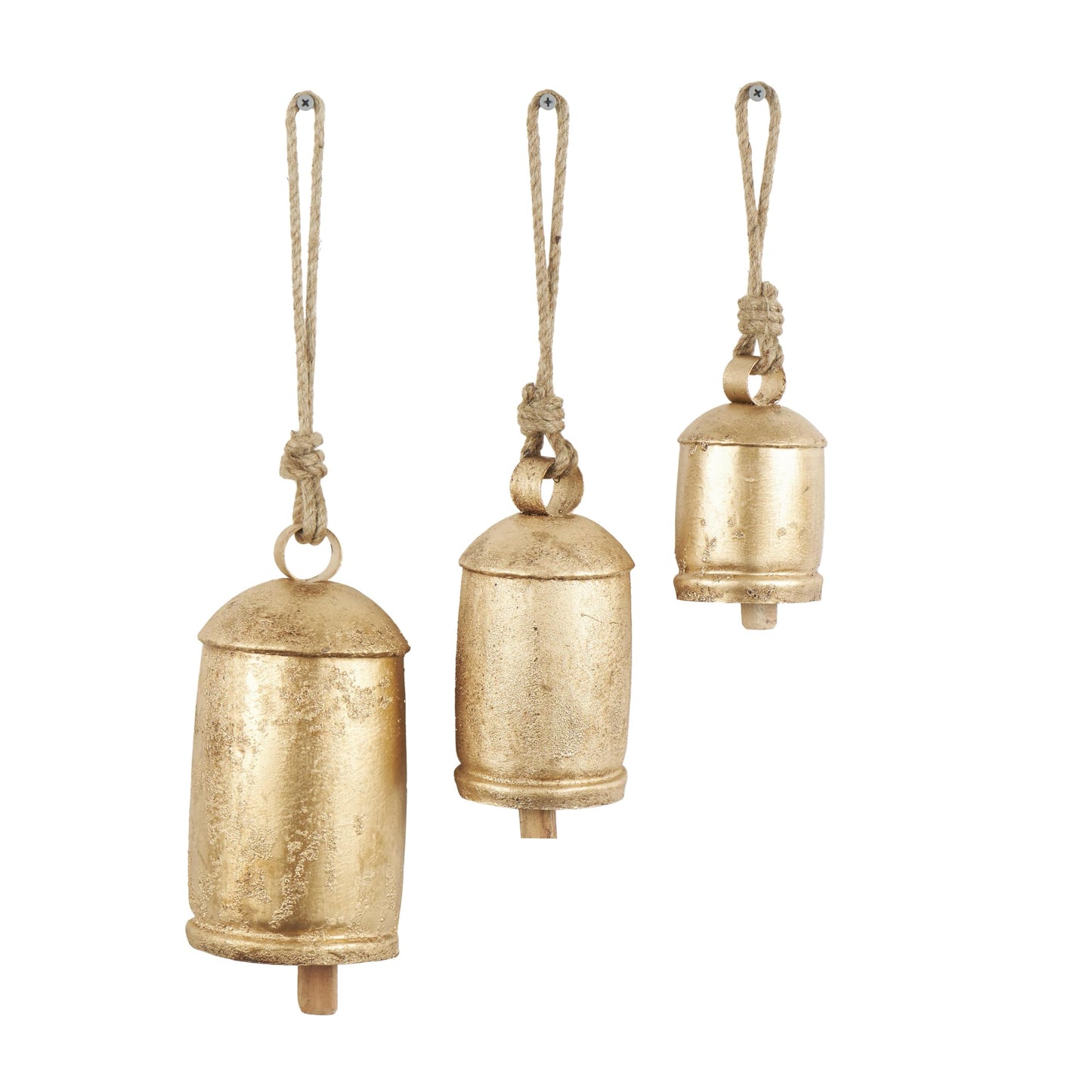Gold Metal Inspired Decorative Cow Bells