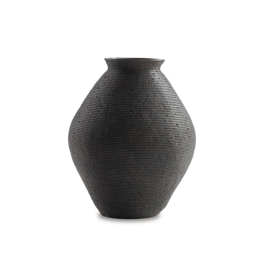 Signature Design by Ashley Hannela 17" Modern Distressed Polyresin Vase, Antique Brown