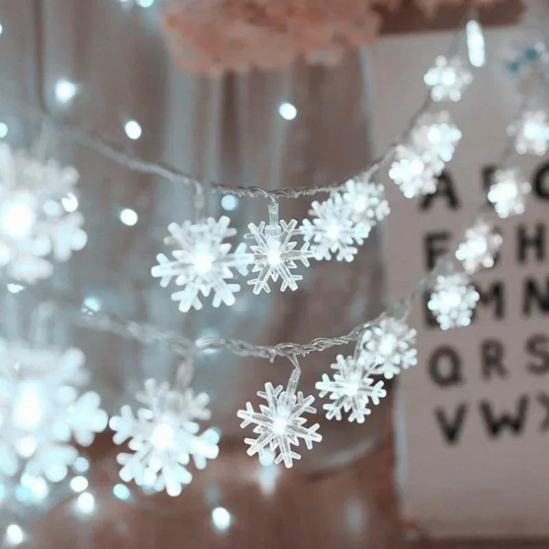 Snowflake LED String Fairy Light Garland Home Christmas Lights Wedding Decor Christmas Decor for Home Navidad Party Decoration