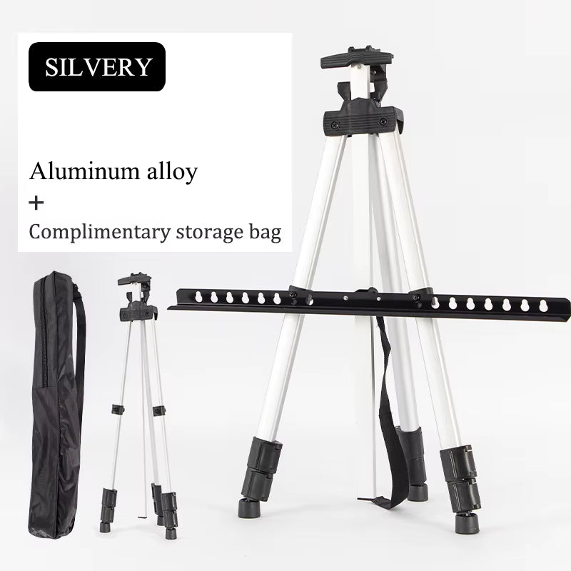 Portable Adjustable Metal Sketch Easel Sketch Drawing for Artist Art Supplies Stand Foldable Travel Easel Shelf with Bag Outdoor