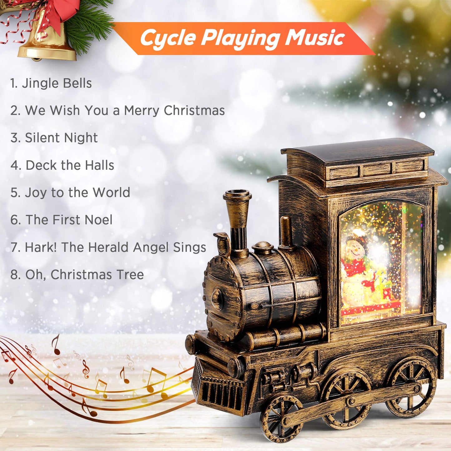 Christmas Snow Globe Lantern Train