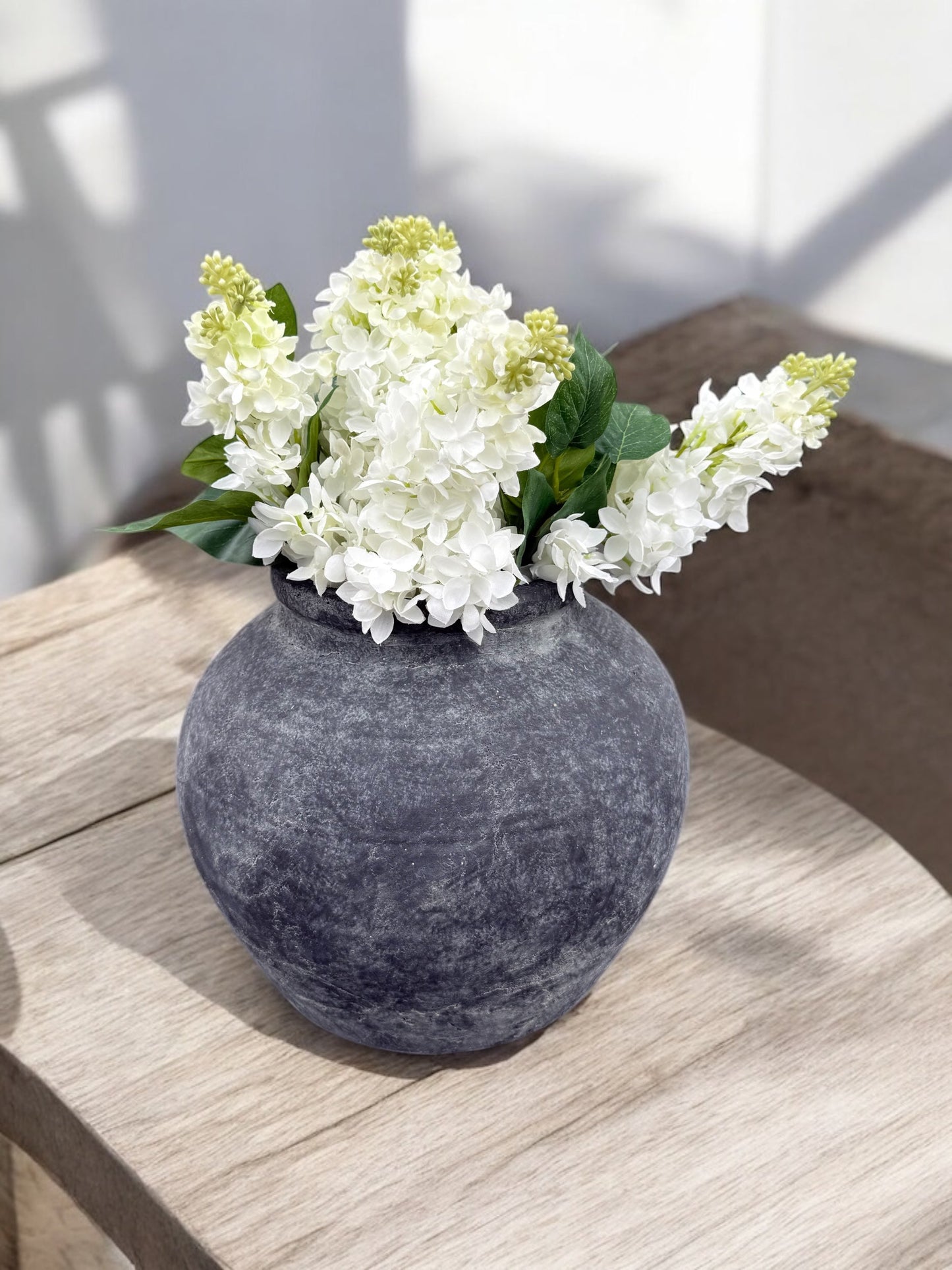 Distressed Charcoal Terracotta Clay Vase