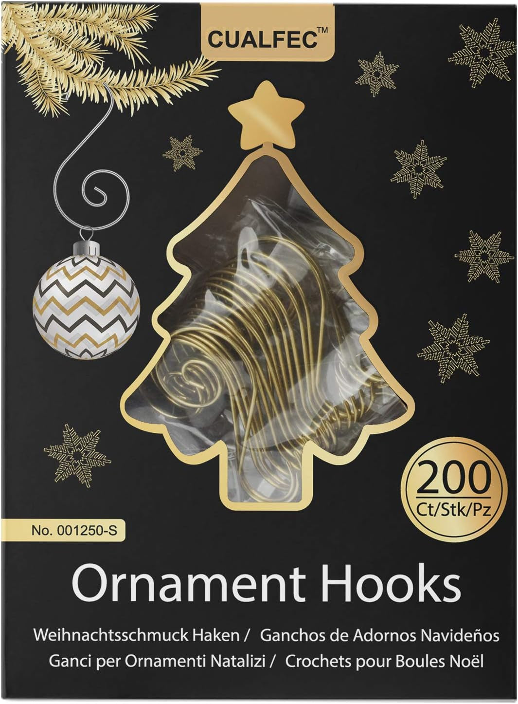 Christmas Ornaments Hooks Xmas Tree Hanger Great for Christmas Tree Decoration - 120 /Gold