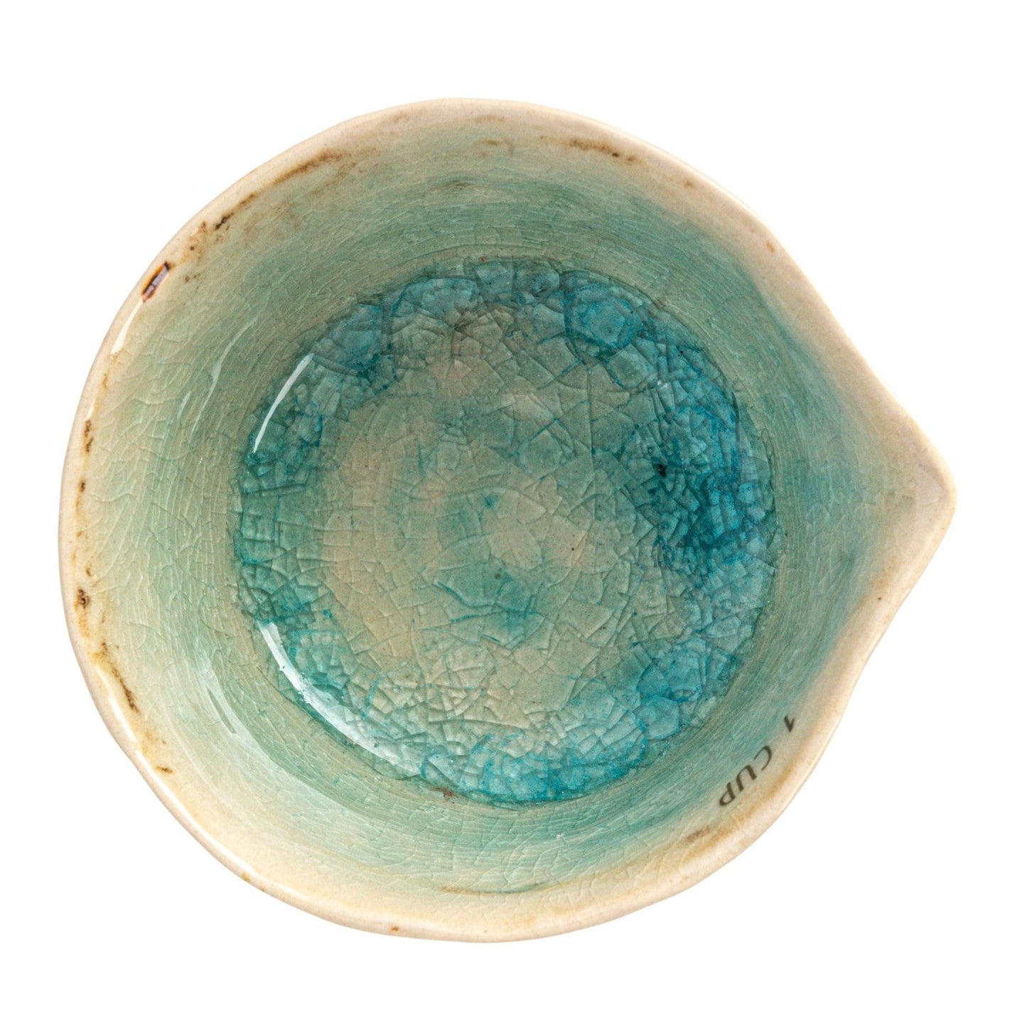 Teal Crackle Glaze Ceramic Measuring Cups