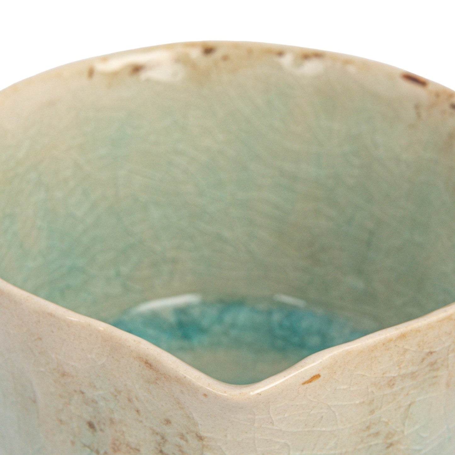 Teal Crackle Glaze Ceramic Measuring Cups