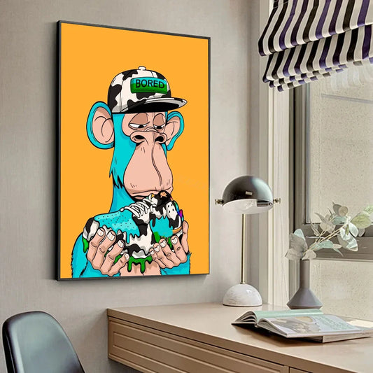 Funny Monkey Wall Painting