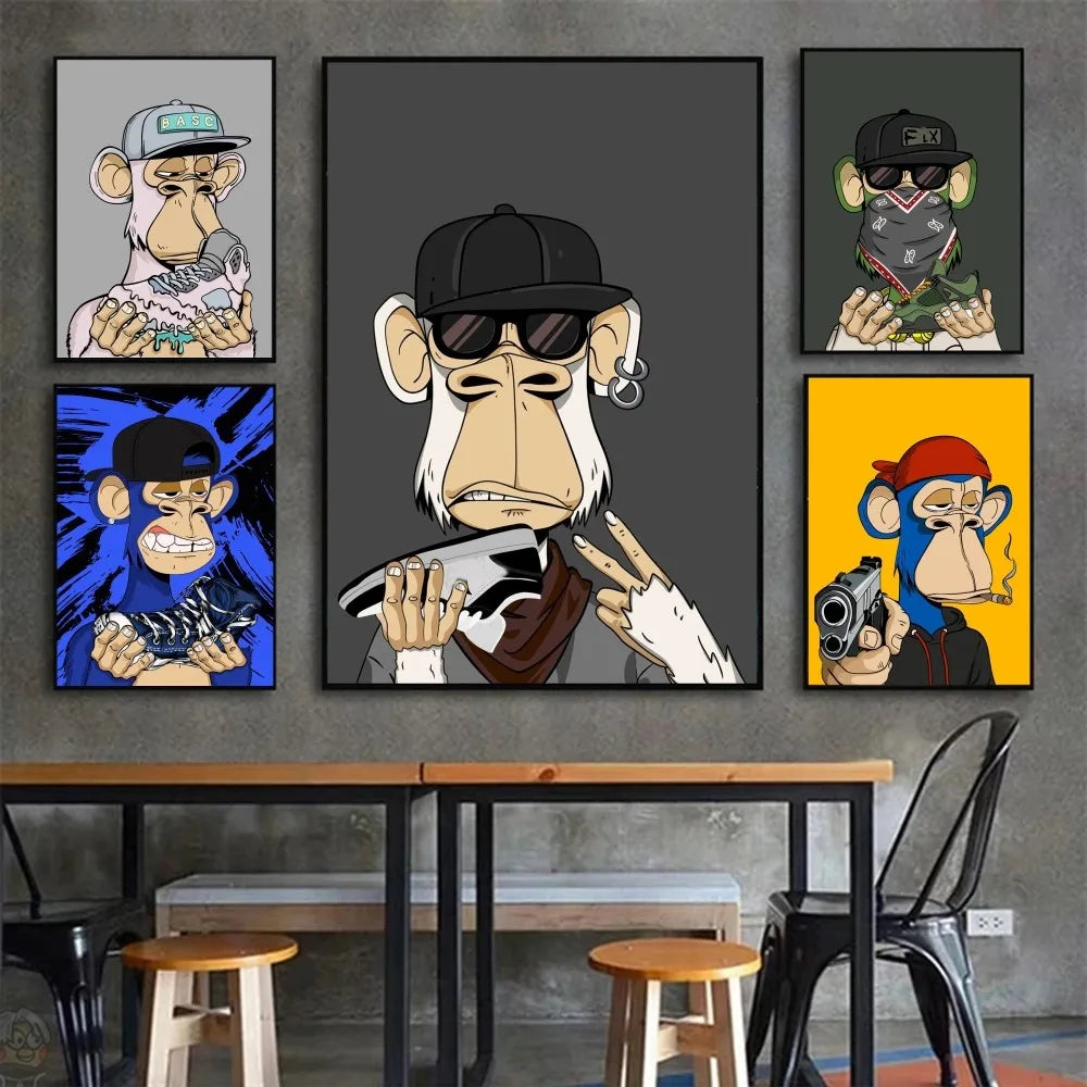 Funny Monkey Wall Painting