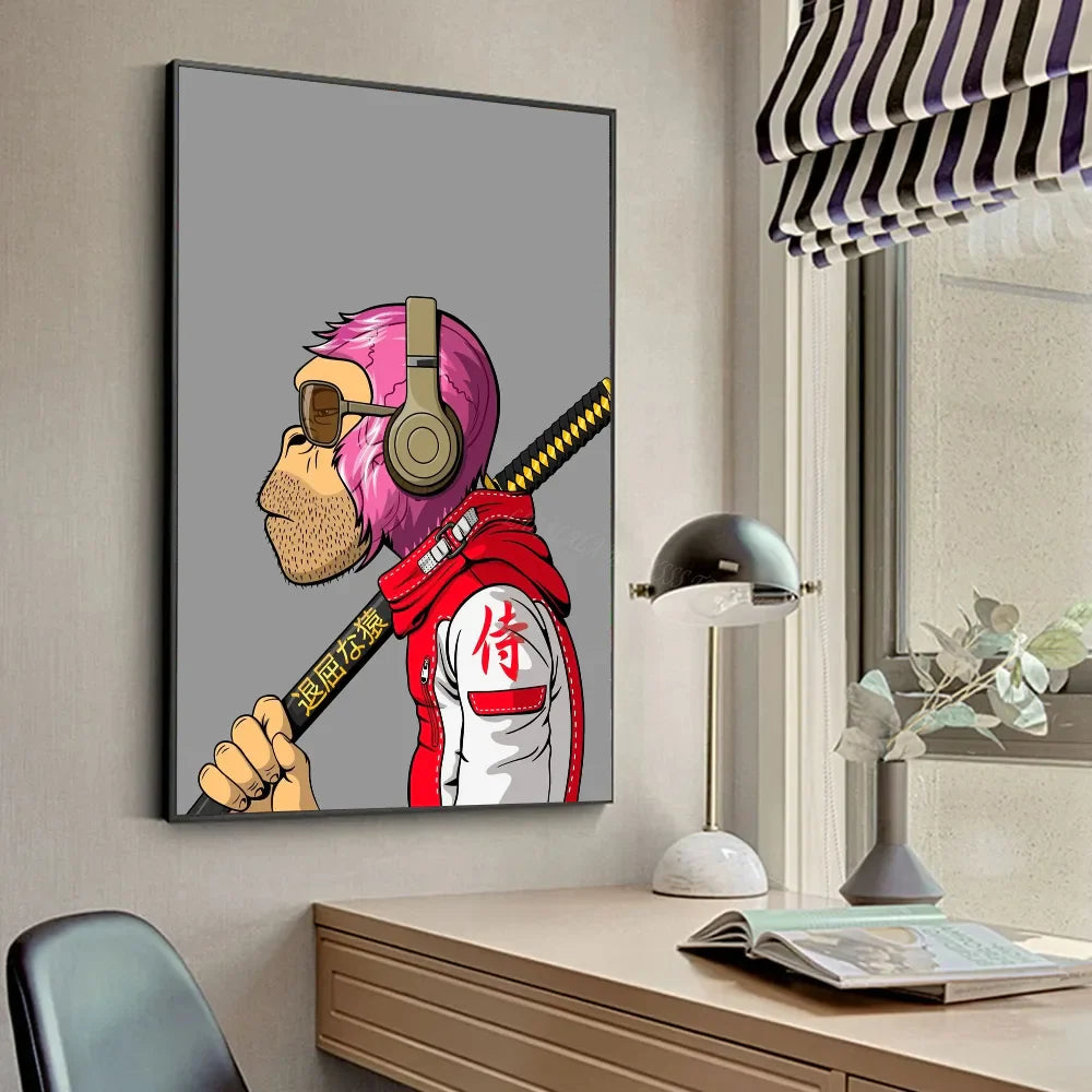 Funny Monkey Wall Painting