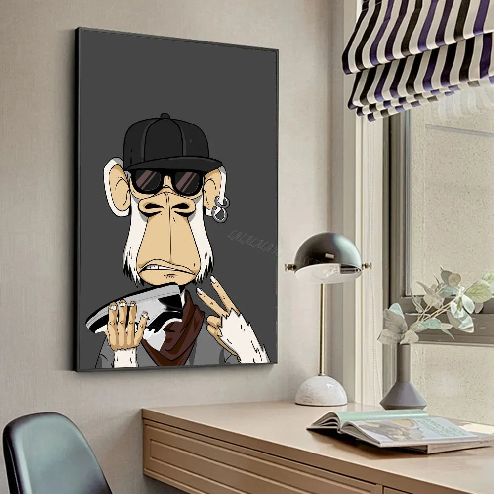 Funny Monkey Wall Painting