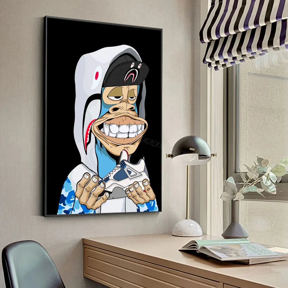 Funny Monkey Wall Painting