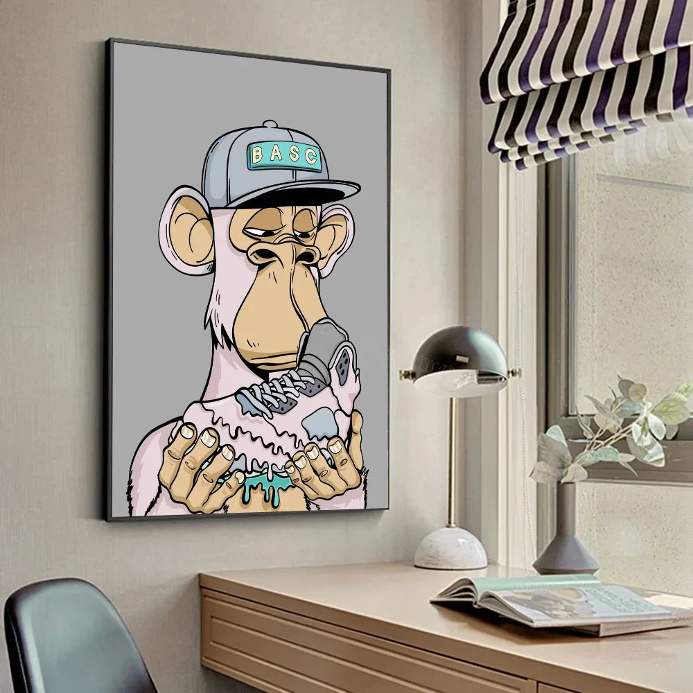 Funny Monkey Wall Painting