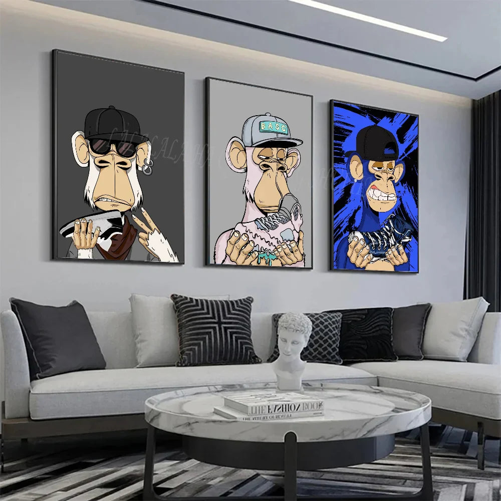 Funny Monkey Wall Painting