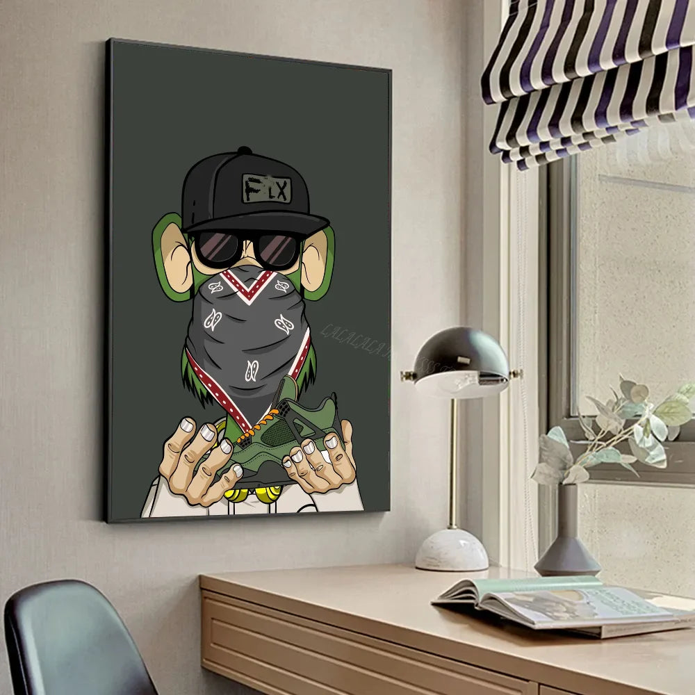 Funny Monkey Wall Painting