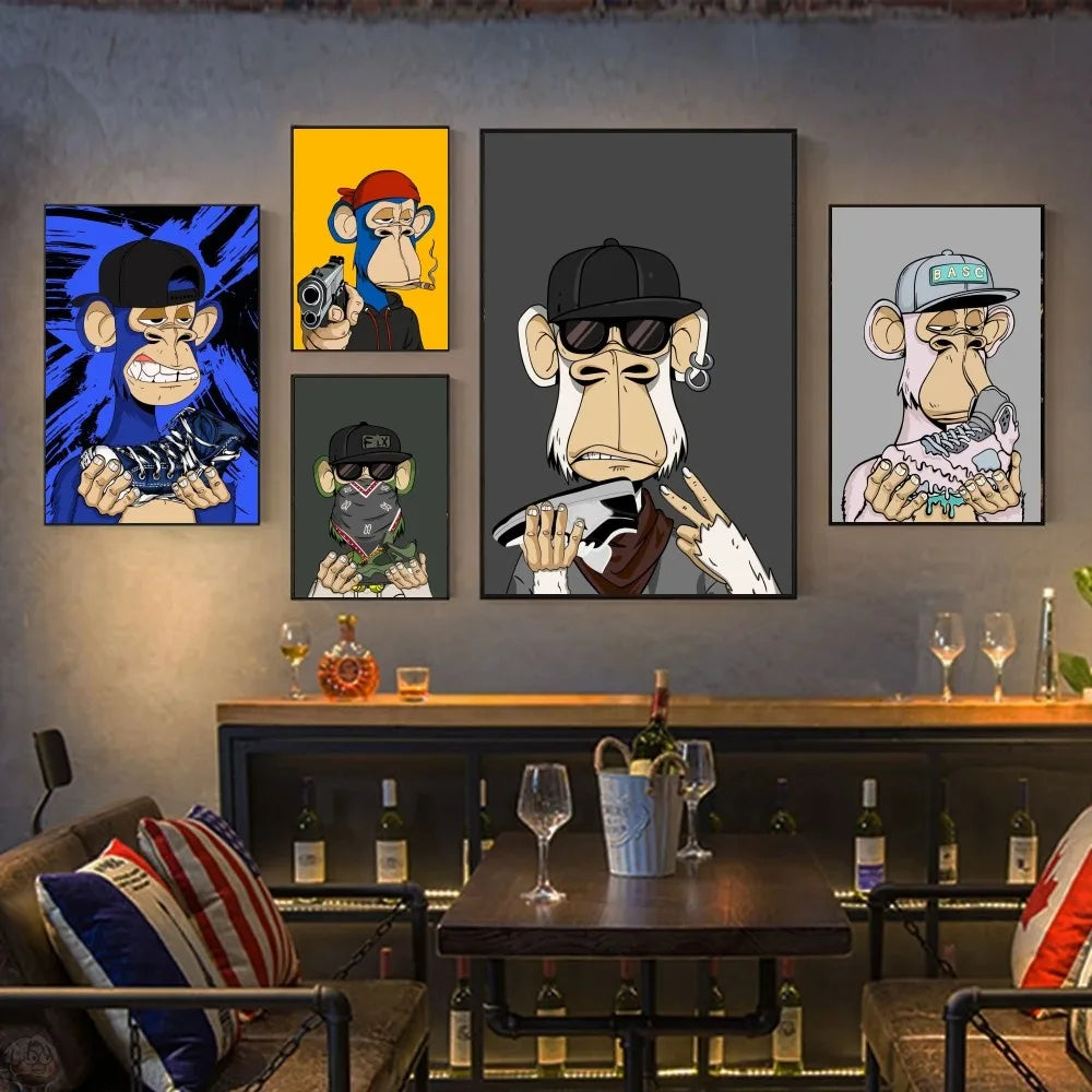 Funny Monkey Wall Painting