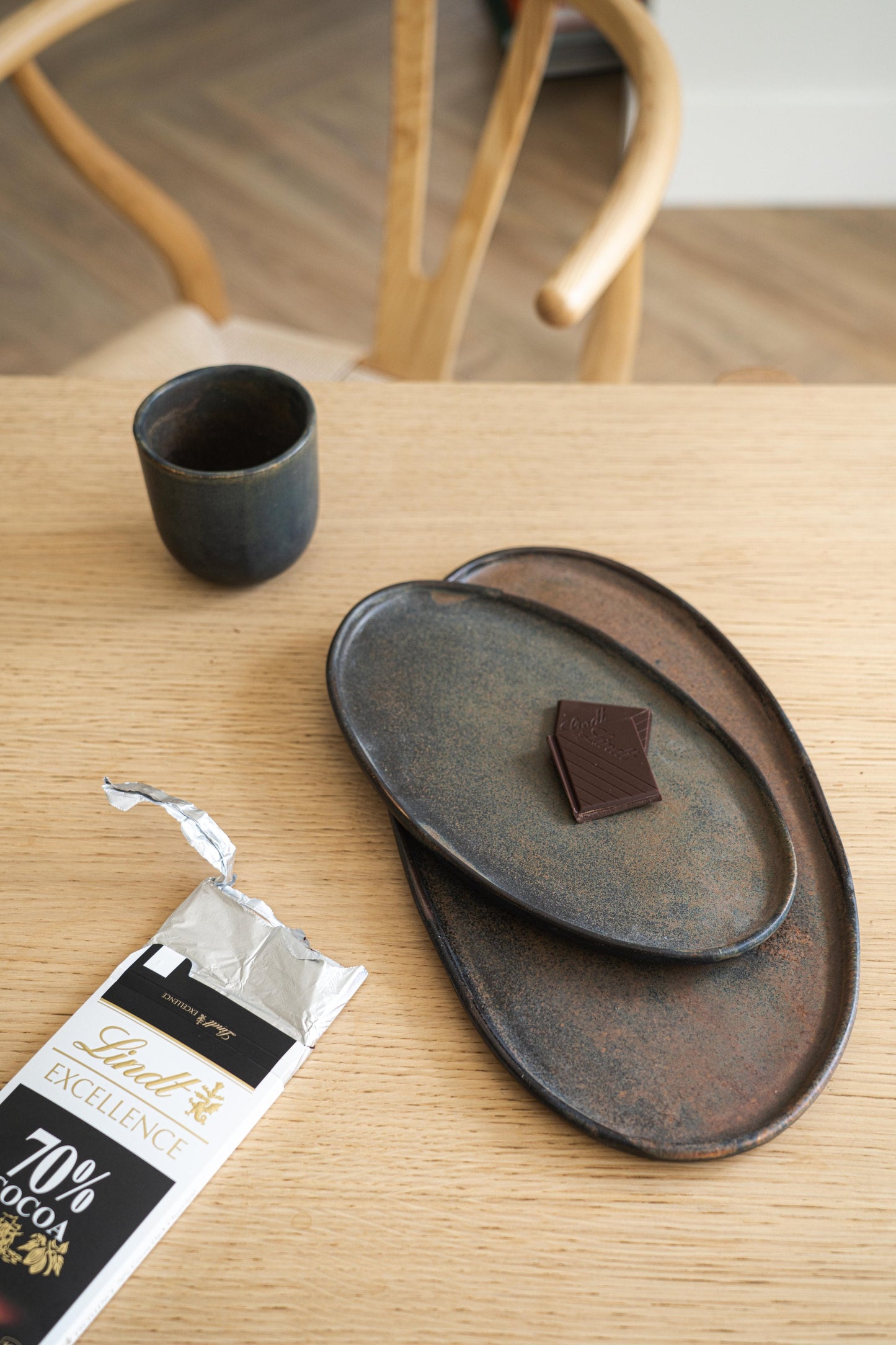 Rust Stoneware Oval Serving Platter