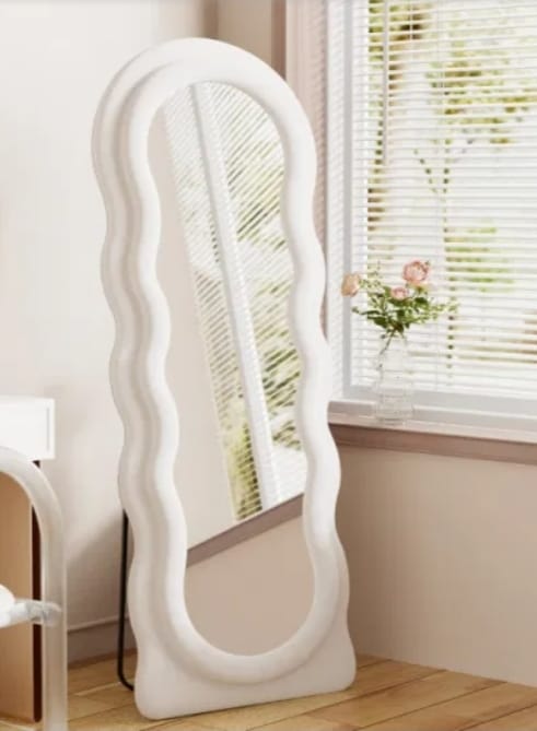 NNEDSZ Cloud Wavy Velvet Free Standing / Wall Mirror-0