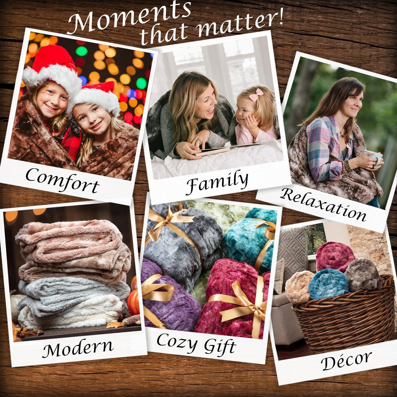 Chanasya Premium Wolf Faux Fur Throw Blanket - Soft, Fuzzy Sherpa & Minky Throw Blanket - for Bed or Couch - 60" X 70” - White