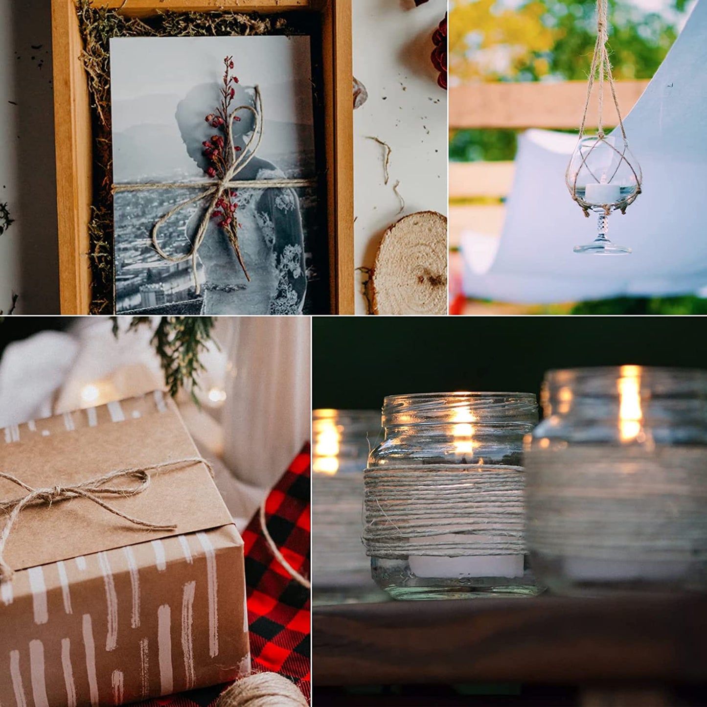 6MM Jute Rope,164Feet Strong and Heavy Duty Jute Twine, Brown Decoration Hemp Tw