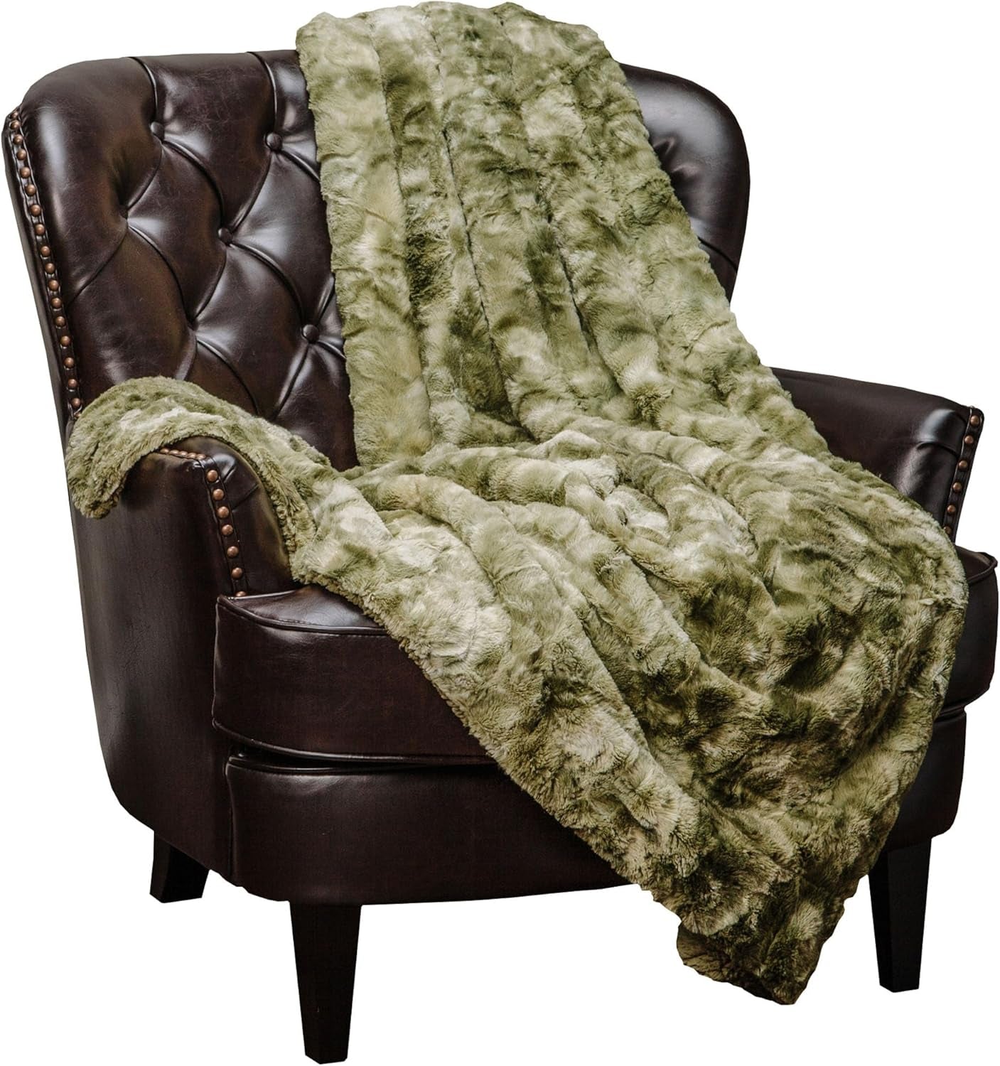 Chanasya Premium Wolf Faux Fur Throw Blanket - Soft, Fuzzy Sherpa & Minky Throw Blanket - for Bed or Couch - 60" X 70” - White