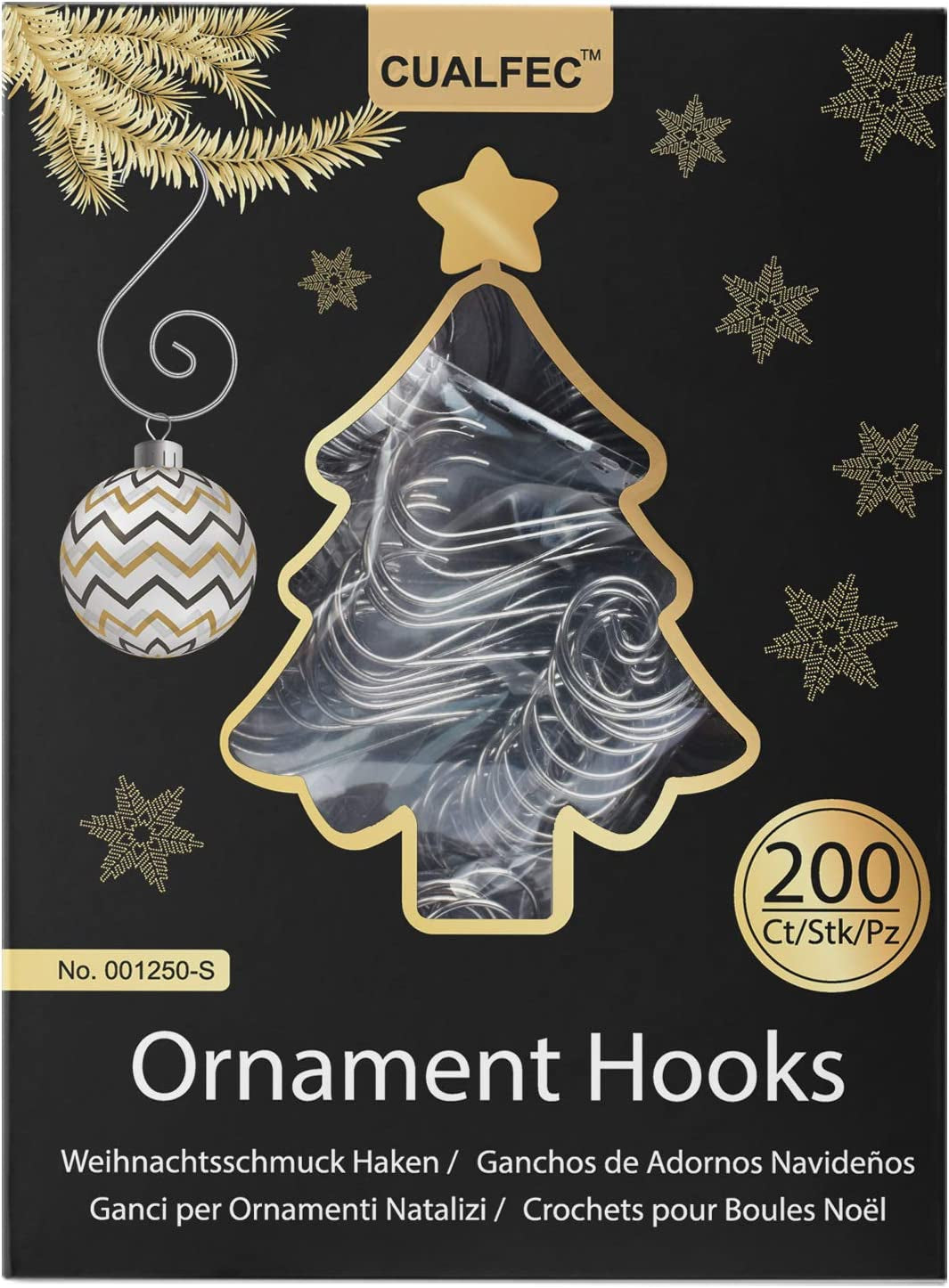 Christmas Ornaments Hooks Xmas Tree Hanger Great for Christmas Tree Decoration - 120 /Gold