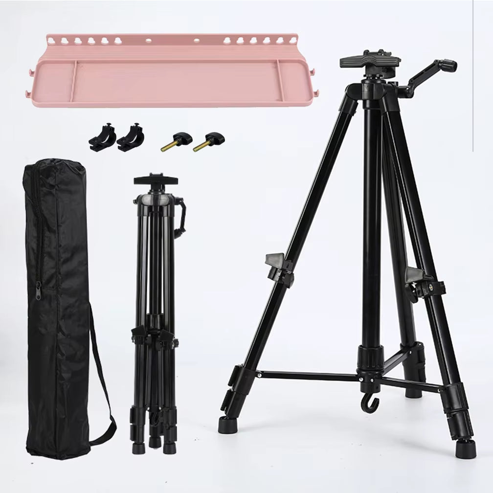 Portable Adjustable Metal Sketch Easel Stand Foldable Travel Easel Metal Easel Sketch Drawing for Artist Art Supplies 50-150CM