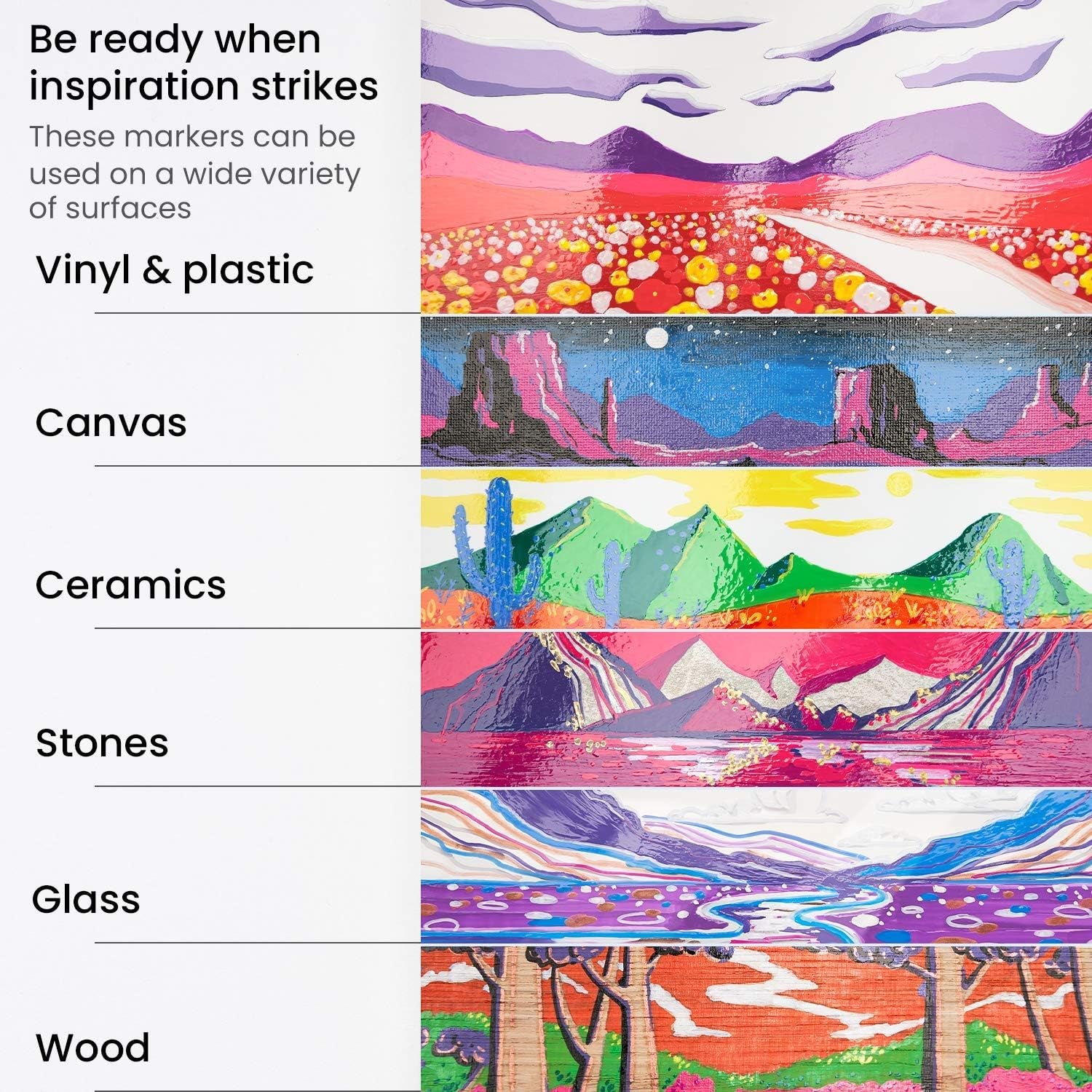 ARTEZA Oil Based Paint Markers, 12-Pack, Black, 2.5 Mm Permanent Pens, Waterproof Craft and Art Supplies for Stone, Wood, Glass, Metal, Canvas, Paper