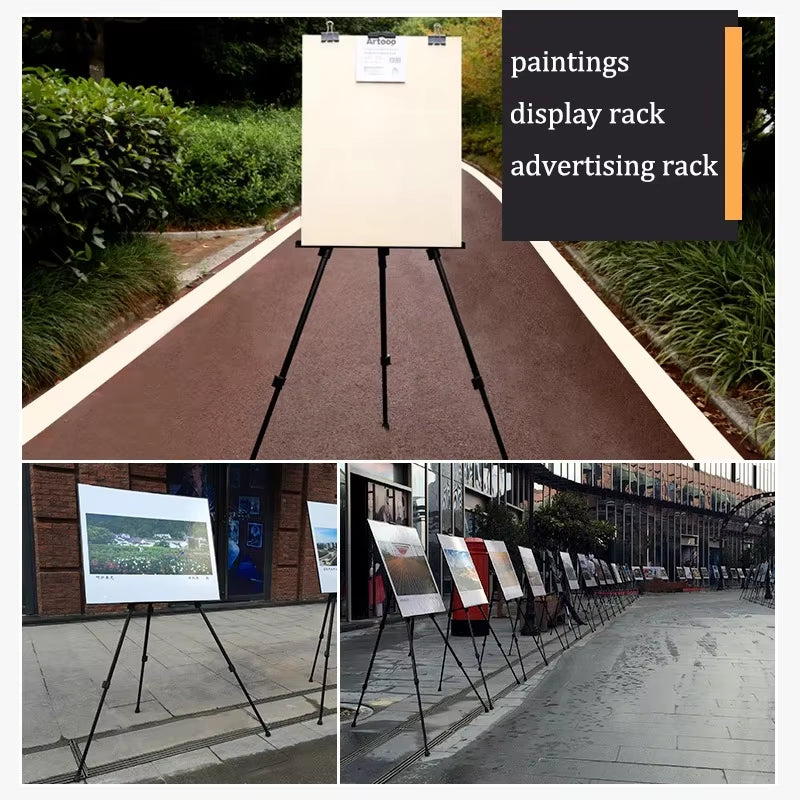 Portable Shrinkable Drawing Board Stand,Metal Easel,Foldable Tripod,Height Adjustable,Art Supplies Sketch Tools,160Cm Height