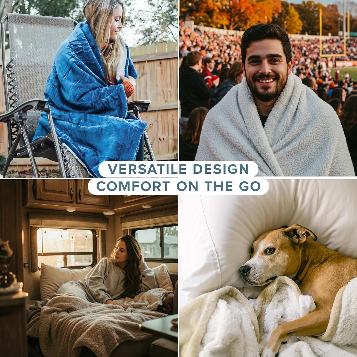 Sherpa Fleece Blanket - Throw/Travel Size - Blanket for Bed, Sofa, and Couch - Warm & Lightweight - Fluffy & Soft - Reversible (Throw/Travel, Oyster)