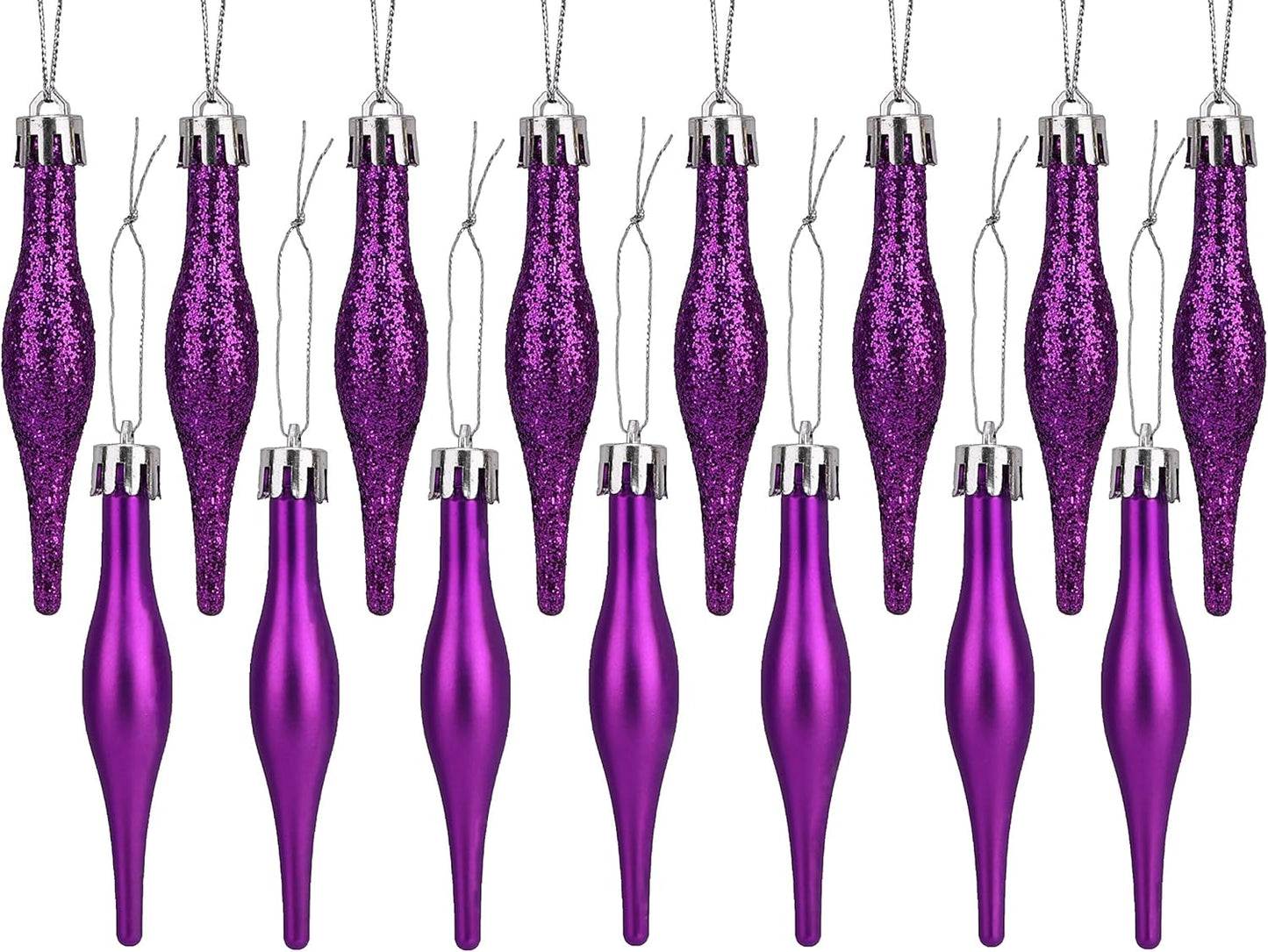 Christmas Concepts® Pack of 15-8.5Cm Droplet Baubles - Matte & Glitter Design - Christmas Ornaments (Rioja Red)