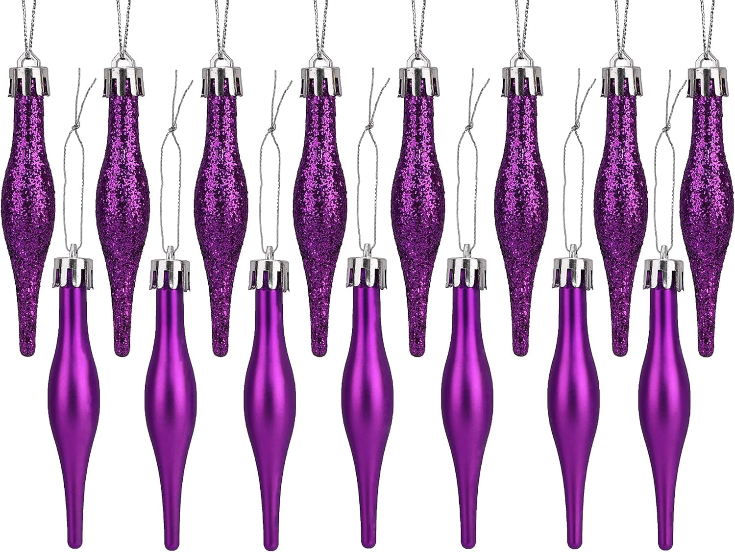 Christmas Concepts® Pack of 15-8.5Cm Droplet Baubles - Matte & Glitter Design - Christmas Ornaments (Rioja Red)