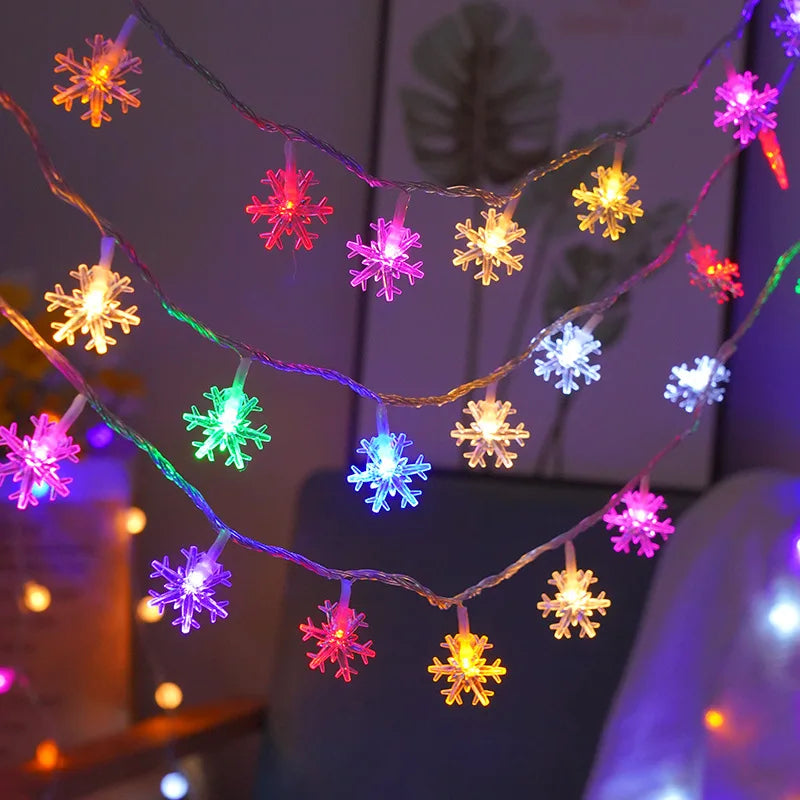 Snowflake LED String Fairy Light Garland Home Christmas Lights Wedding Decor Christmas Decor for Home Navidad Party Decoration