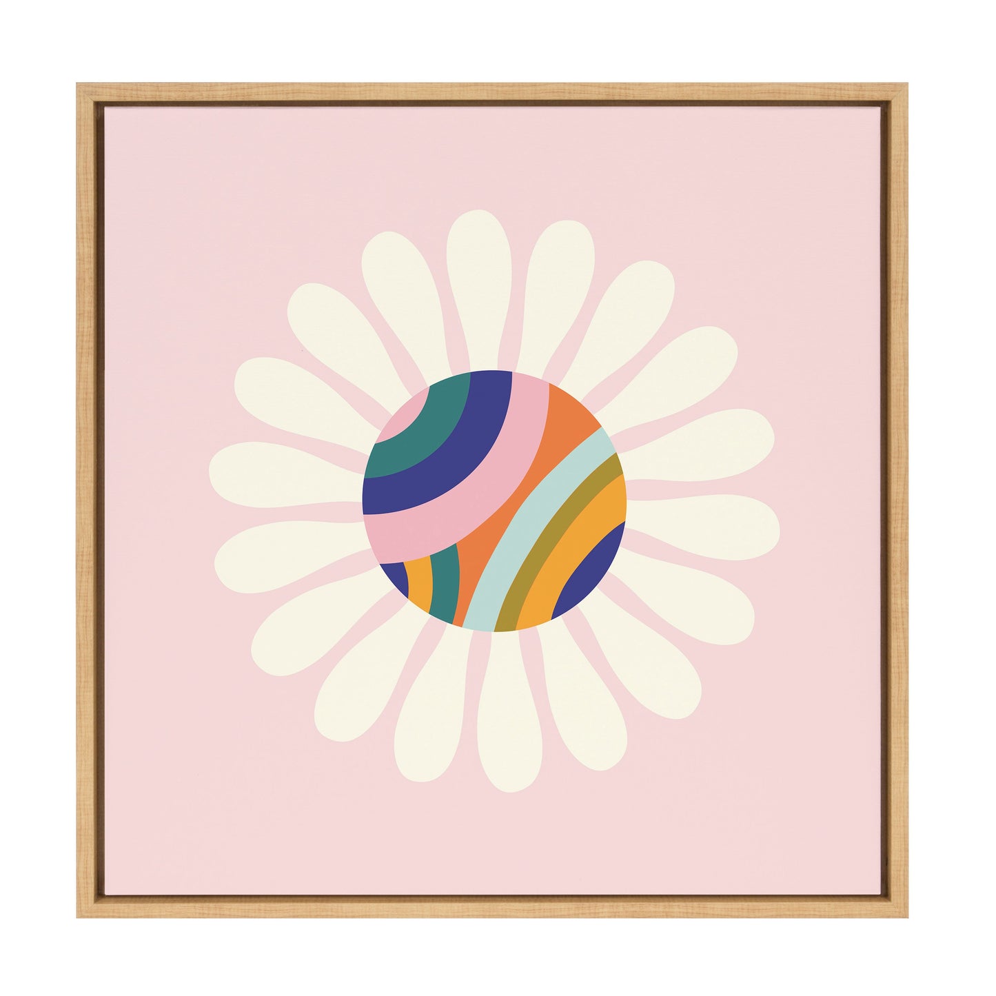 Sylvie Groovy Daisy Framed Canvas by Elizabeth Olwen
