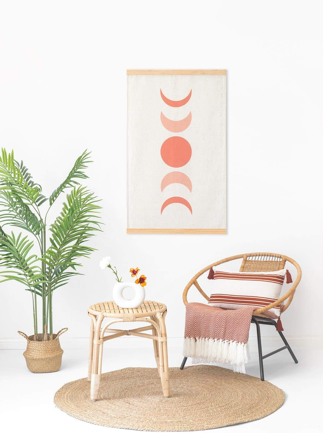 Hofdeco Fall Decorative Lumbar Throw Pillow Cover ONLY, for Couch, Sofa, or Bed, Orange Stripe Tassel, 12"X20"