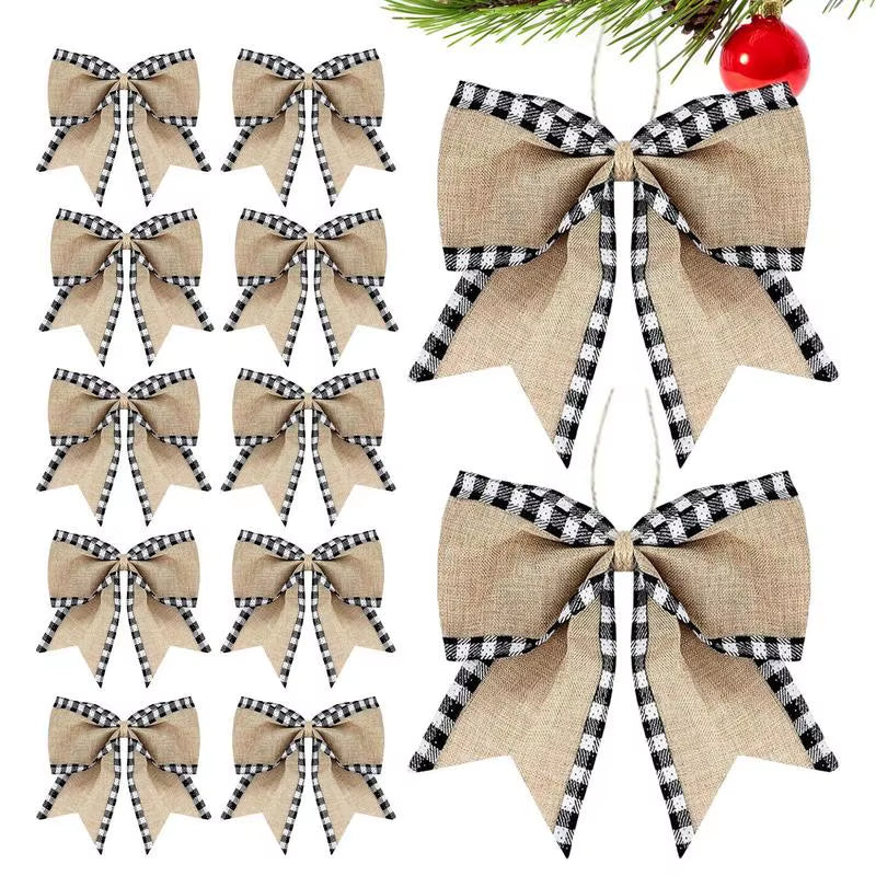 Christmas Tree Bow 12X Christmas Bowknot Ornament 5.5Inch Christmas Bows Outdoor Decor Festive Christmas Bows Bows Wreath