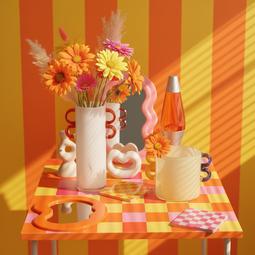 Handblown Whimsical Cylinder Vase