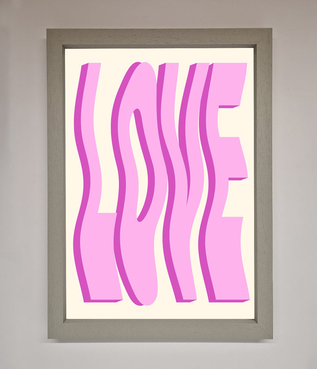 Wavy Love Pink Framed Poster-3